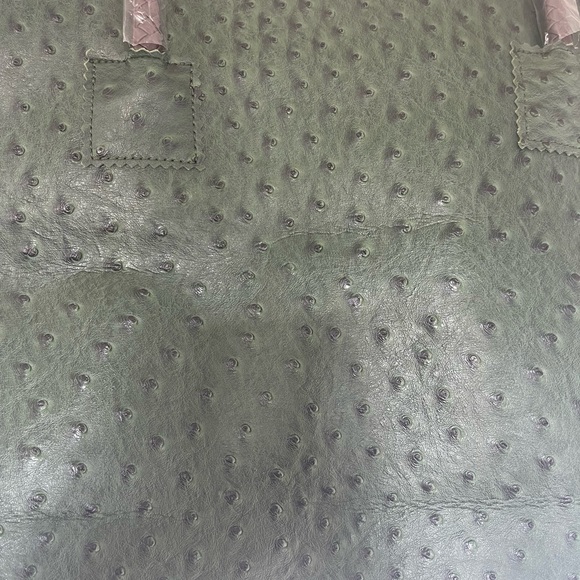 Dark green large bubble leather tote with braided handles - Picture 4 of 5